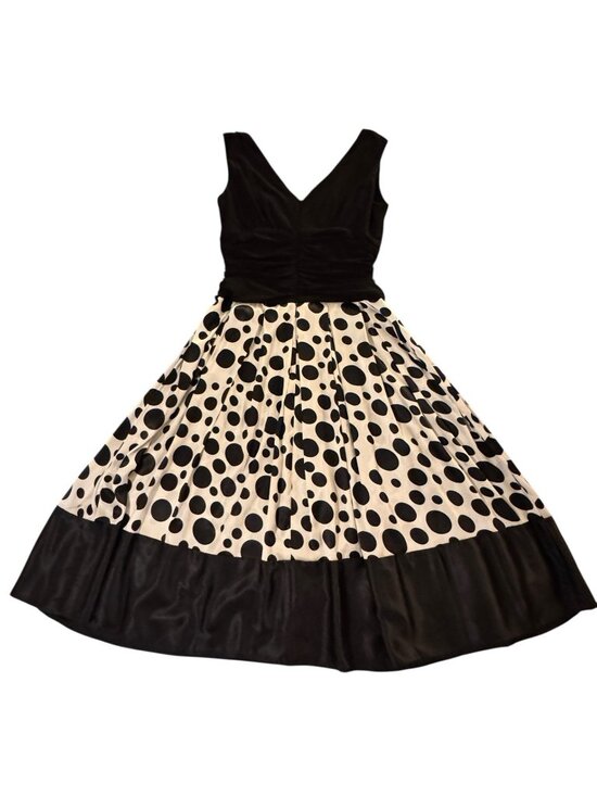 Jessica Howard Dresses & Skirts - Polka Dot Dress Women's 12 Black & White Sleeveless Jessica Howard Evenings